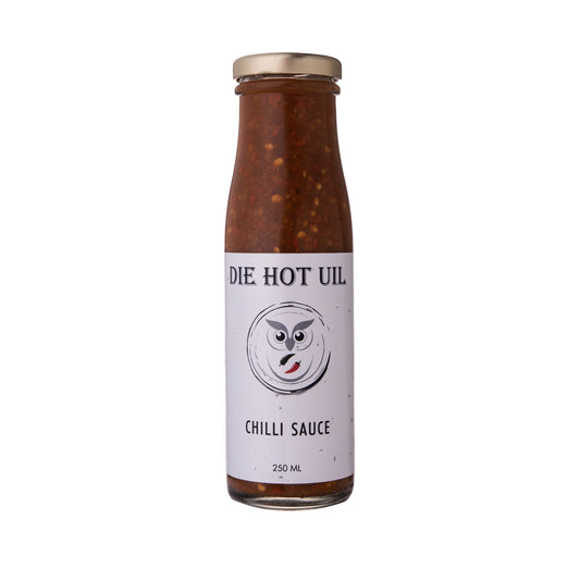 Die Hot Uil 250ml chilli sauce – medium heat, made in South Africa
